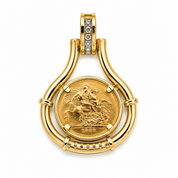 Ciondolo - 18 carati Oro bianco, Oro giallo, Sterlina del 1889 - 0.375ct. tw. Diamante (Naturale) - Made in Italy - Handmade