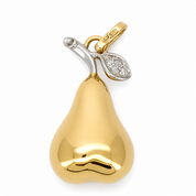 Ciondolo - 18 carati Oro bianco, Oro giallo - 0.04ct. tw. Diamante (Naturale) - Made in Italy - Handmade
