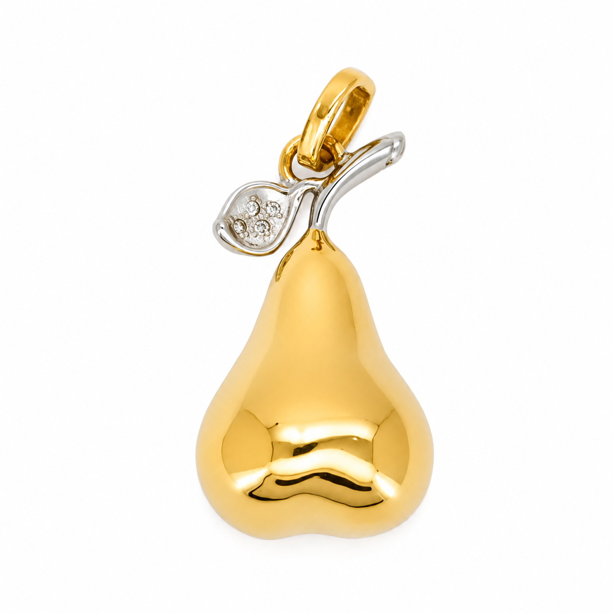 Ciondolo - 18 carati Oro bianco, Oro giallo - 0.04ct. tw. Diamante (Naturale) - Made in Italy - Handmade