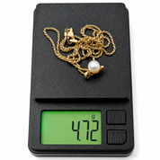Collana - 18 carati Oro giallo Perla - Made in Italy - Handmade