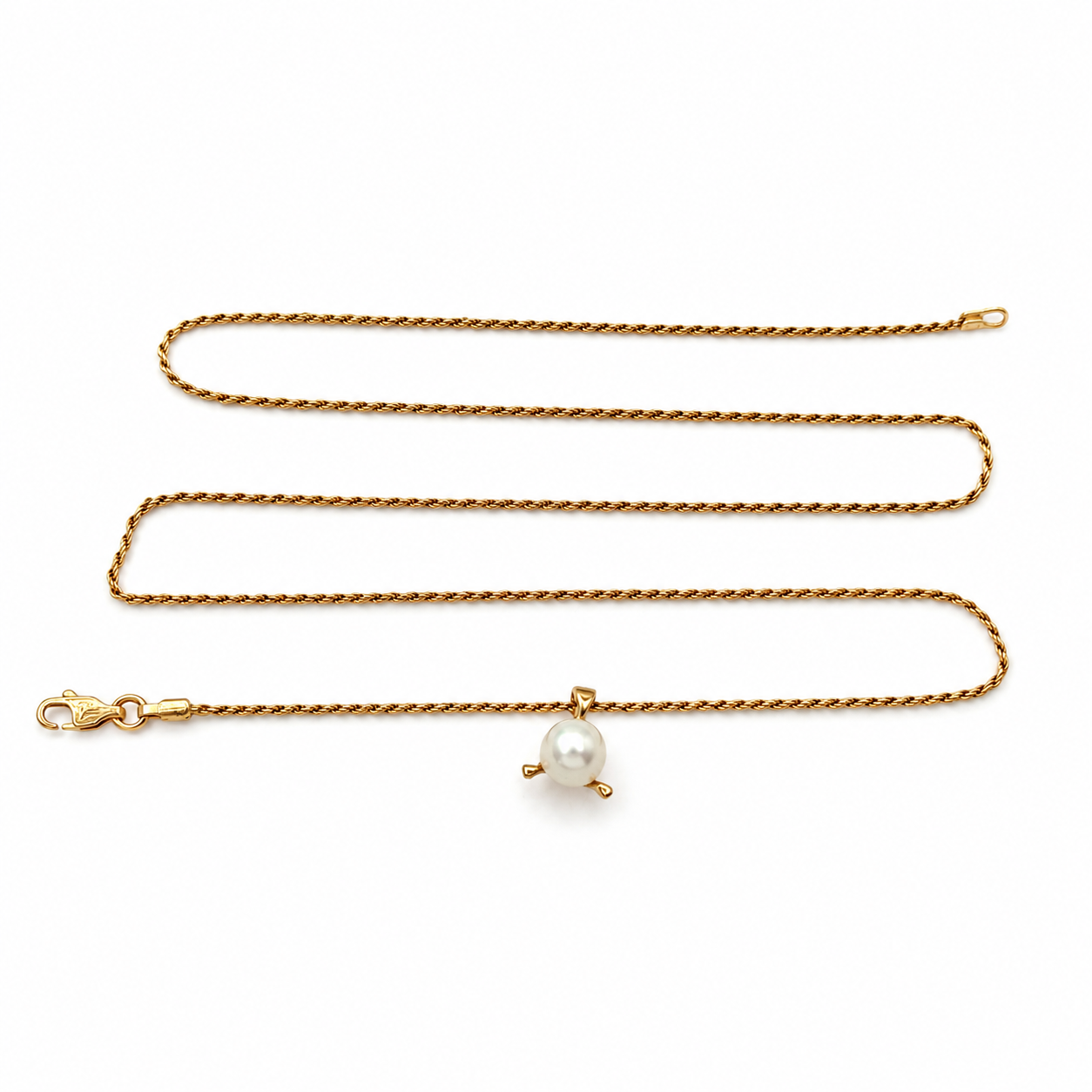 Collana - 18 carati Oro giallo Perla - Made in Italy - Handmade