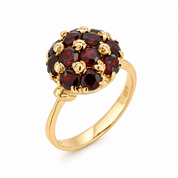 Anello - 18 carati Oro giallo - 0.96ct. tw. Granato - Made in Italy - Handmade