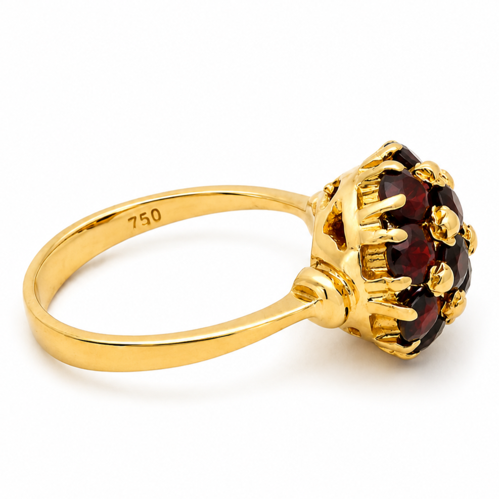 Anello - 18 carati Oro giallo - 0.96ct. tw. Granato - Made in Italy - Handmade