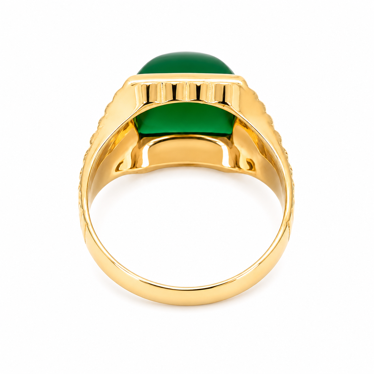 Anello - 18 carati Oro giallo - 1.10ct. tw. Giada - Made in Italy - Handmade