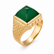 Anello - 18 carati Oro giallo - 1.10ct. tw. Giada - Made in Italy - Handmade