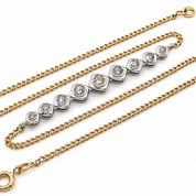 Collana con ciondolo - 18 carati Oro bianco, Oro giallo - 0.65ct. tw. Diamante (Naturale) - Made in Italy - Handmade