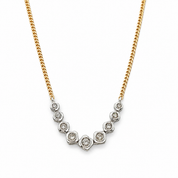 Collana con ciondolo - 18 carati Oro bianco, Oro giallo - 0.65ct. tw. Diamante (Naturale) - Made in Italy - Handmade