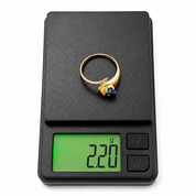 Anello - 18 carati Oro giallo - 0.34ct. tw. Zaffiro - Diamante - Made in Italy - HandMade