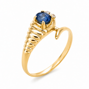 Anello - 18 carati Oro giallo - 0.34ct. tw. Zaffiro - Diamante - Made in Italy - HandMade