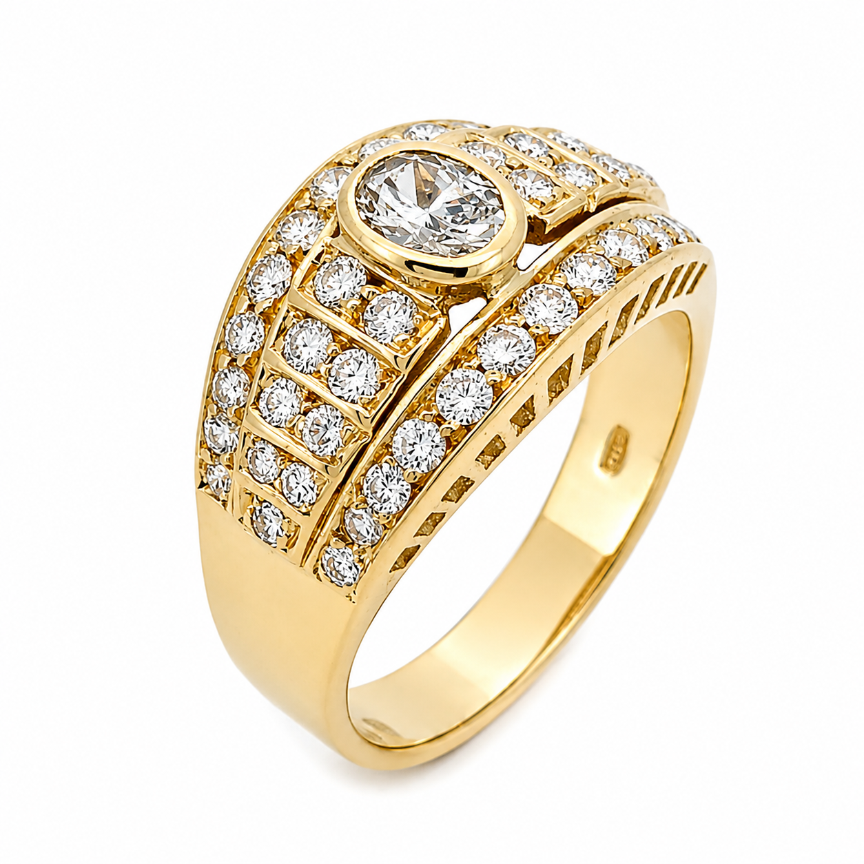 Anello - 18 carati Oro giallo- 1.85ct. tw. Diamante (Naturale) - Diamante - Made in Italy - Handmade