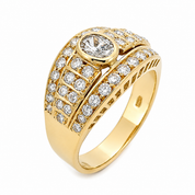 Anello - 18 carati Oro giallo- 1.85ct. tw. Diamante (Naturale) - Diamante - Made in Italy - Handmade