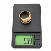 Anello - 18 carati Oro giallo, Oro bianco - 1.53ct. tw. Rubino - Diamante - Made in Italy - HandMade