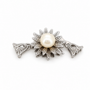 Chiusura per collana - 18 carati Oro bianco Perla - Made in Italy - Handmade