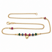 Collana con ciondolo - 18 carati Oro  Giallo - Zaffiri - Smeraldi- Rubini - Made in Italy - Handmade
