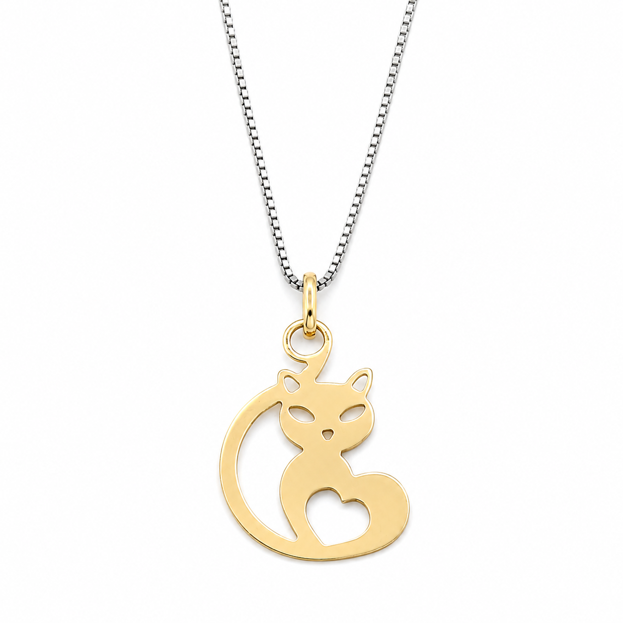 Collana con ciondolo - 18 carati Oro bianco, Oro giallo - Made in Italy - Handmade