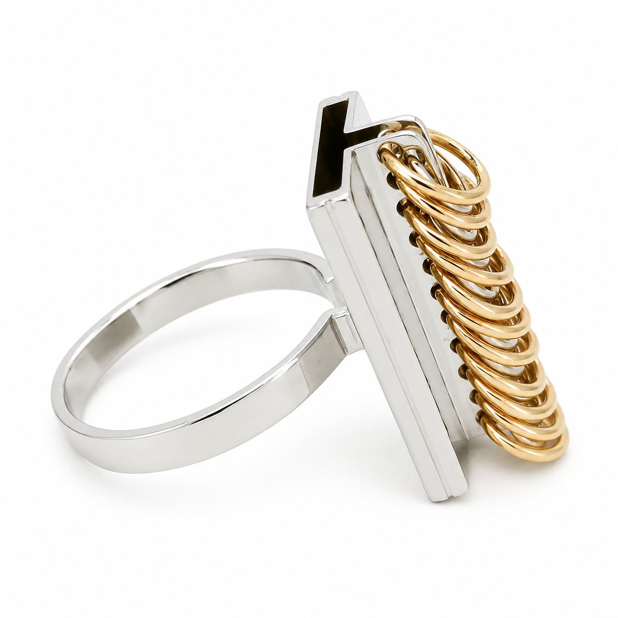 Anello - 18 carati Oro bianco, Oro giallo - Made in Italy - Handmade