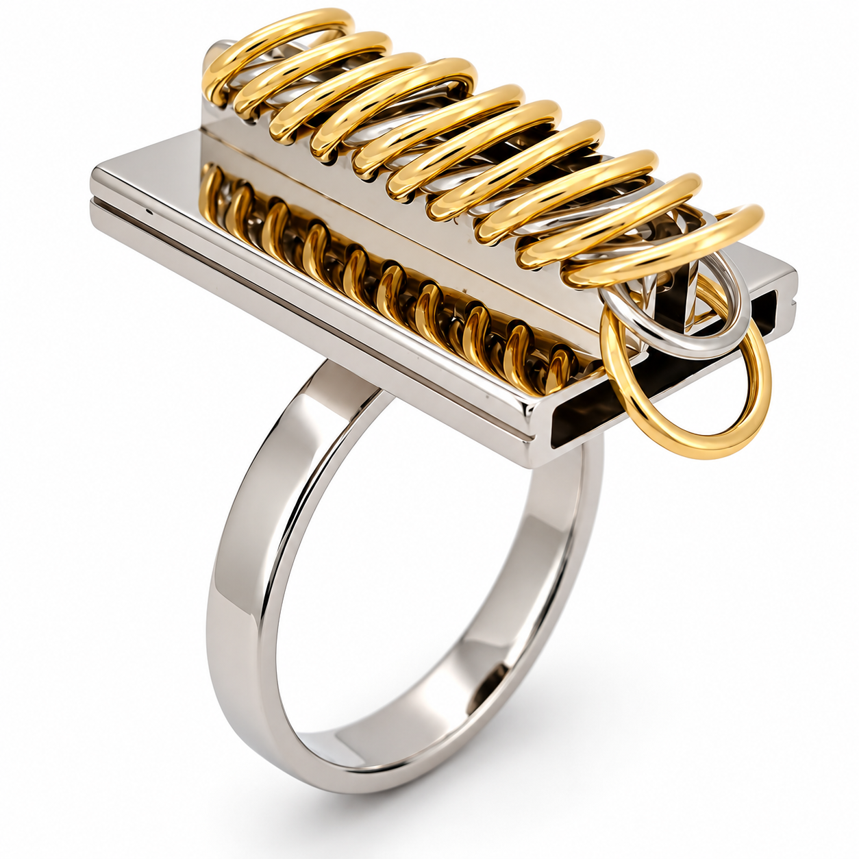 Anello - 18 carati Oro bianco, Oro giallo - Made in Italy - Handmade