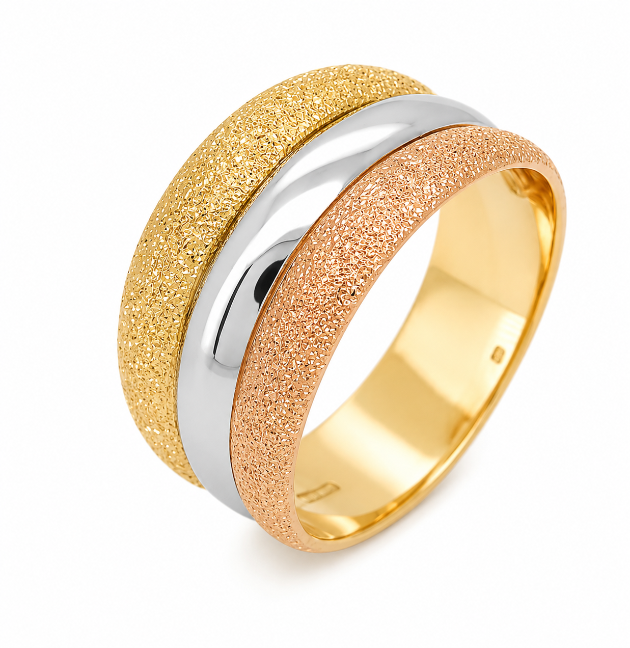 Anello - 18 carati Oro bianco, Oro giallo, Oro rosa - Made in Italy - Handmade