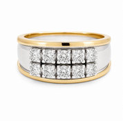 Anello - 18 carati Oro bianco, Oro giallo - 0.90ct. tw. Diamante (Naturale) - Made in Italy - Handmade