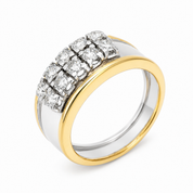 Anello - 18 carati Oro bianco, Oro giallo - 0.90ct. tw. Diamante (Naturale) - Made in Italy - Handmade