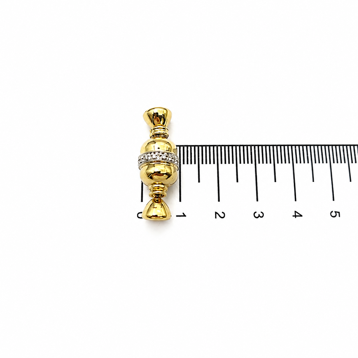 Chiusura per collana - 18 carati Oro bianco, Oro giallo - 0.14ct. tw. Diamante (Naturale) - Made in Italy - Handmade