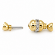 Chiusura per collana - 18 carati Oro bianco, Oro giallo - 0.14ct. tw. Diamante (Naturale) - Made in Italy - Handmade