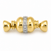 Chiusura per collana - 18 carati Oro bianco, Oro giallo - 0.14ct. tw. Diamante (Naturale) - Made in Italy - Handmade