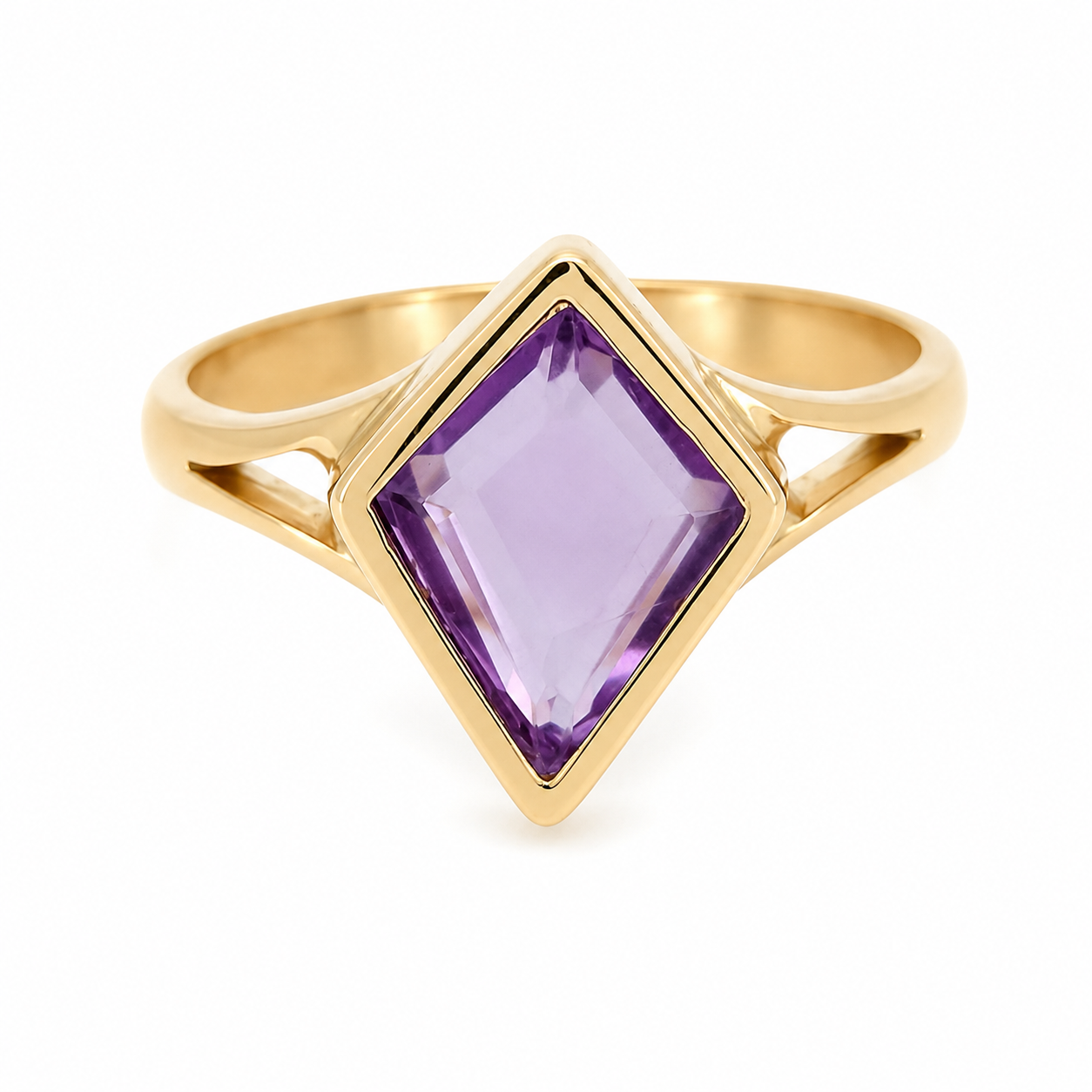 Anello - 18 carati Oro giallo - 2.20ct. tw. Ametista - Made in Italy - Handmade