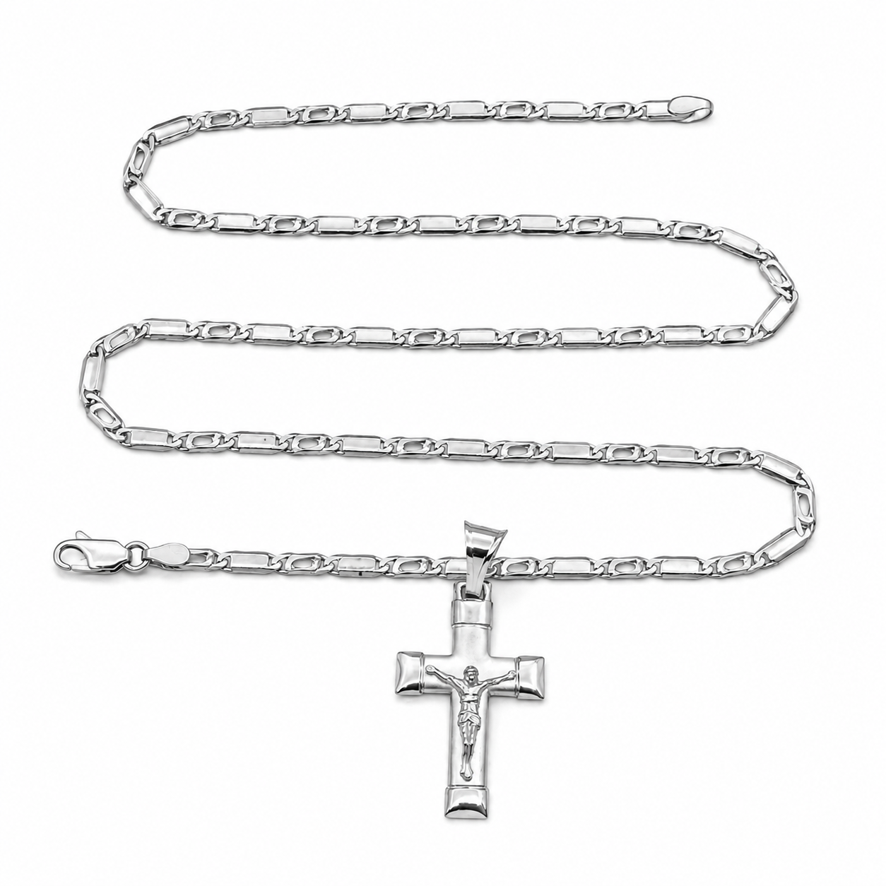 Collana con ciondolo - 18 carati Oro bianco - Made in Italy - Handmade
