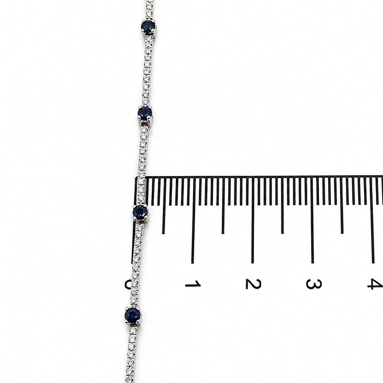 Bracciale - 18 carati Oro bianco - 2.04ct. tw. Zaffiro - Diamante - Made in Italy - Handmade