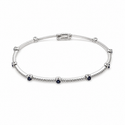 Bracciale - 18 carati Oro bianco - 2.04ct. tw. Zaffiro - Diamante - Made in Italy - Handmade