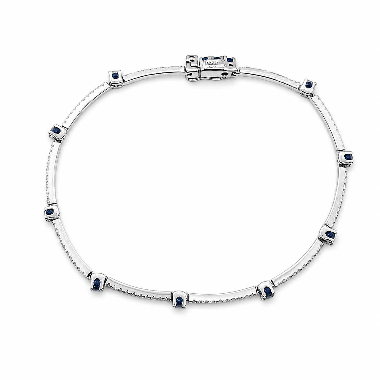 Bracciale - 18 carati Oro bianco - 2.04ct. tw. Zaffiro - Diamante - Made in Italy - Handmade