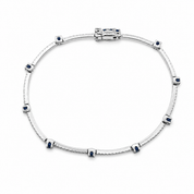 Bracciale - 18 carati Oro bianco - 2.04ct. tw. Zaffiro - Diamante - Made in Italy - Handmade