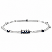 Bracciale - 18 carati Oro bianco - 2.04ct. tw. Zaffiro - Diamante - Made in Italy - Handmade