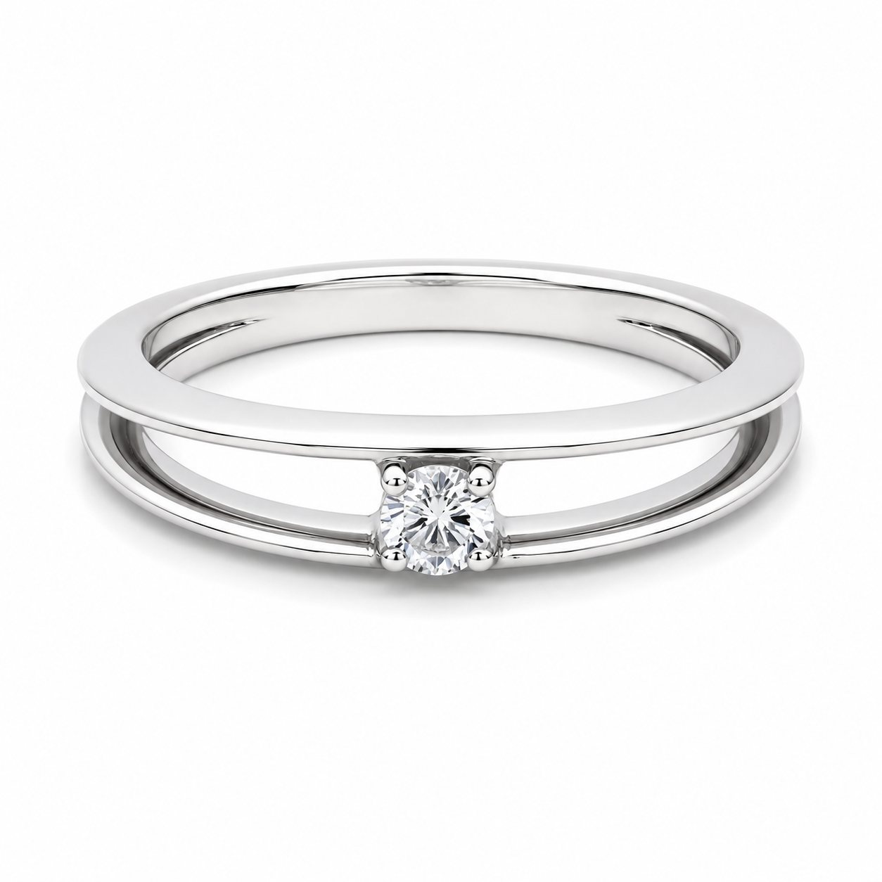 Anello - 18 carati Oro bianco - 0.15ct. tw. Diamante (Naturale) - Made in Italy - Handmade