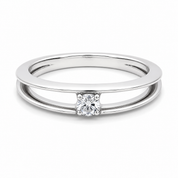 Anello - 18 carati Oro bianco - 0.15ct. tw. Diamante (Naturale) - Made in Italy - Handmade