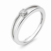 Anello - 18 carati Oro bianco - 0.15ct. tw. Diamante (Naturale) - Made in Italy - Handmade