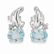 Orecchini - 18 carati Oro bianco - 3.02ct. tw. Acquamarina - Diamante - Made in Italy - Handmade