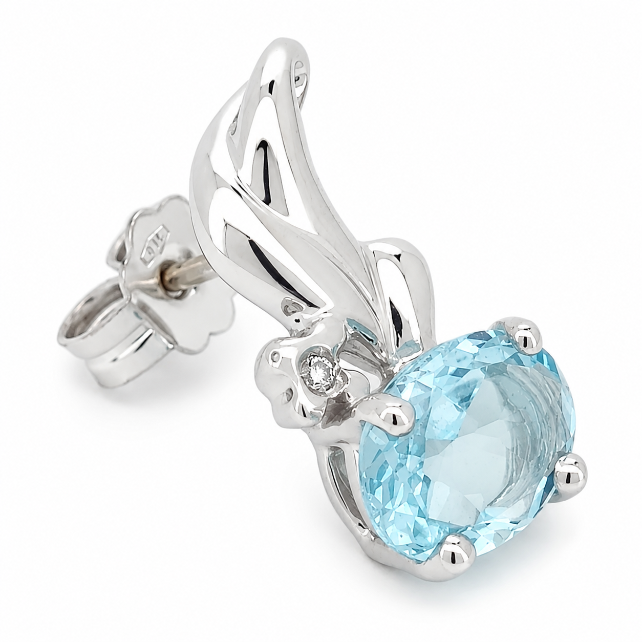 Orecchini - 18 carati Oro bianco - 3.02ct. tw. Acquamarina - Diamante - Made in Italy - Handmade