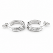 Orecchini - 18 carati Oro bianco - 0.08ct. tw. Diamante (Naturale) - Made in Italy - Handmade