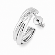 Orecchini - 18 carati Oro bianco - 0.08ct. tw. Diamante (Naturale) - Made in Italy - Handmade