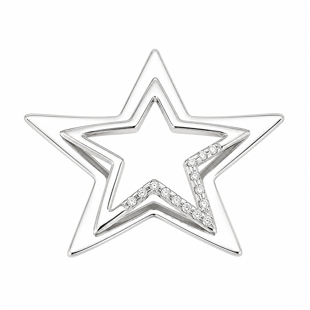 Ciondolo - 18 carati Oro bianco - Diamante (Naturale) - Made in Italy - Handmade