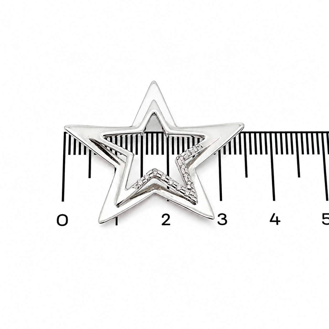 Ciondolo - 18 carati Oro bianco - Diamante (Naturale) - Made in Italy - Handmade