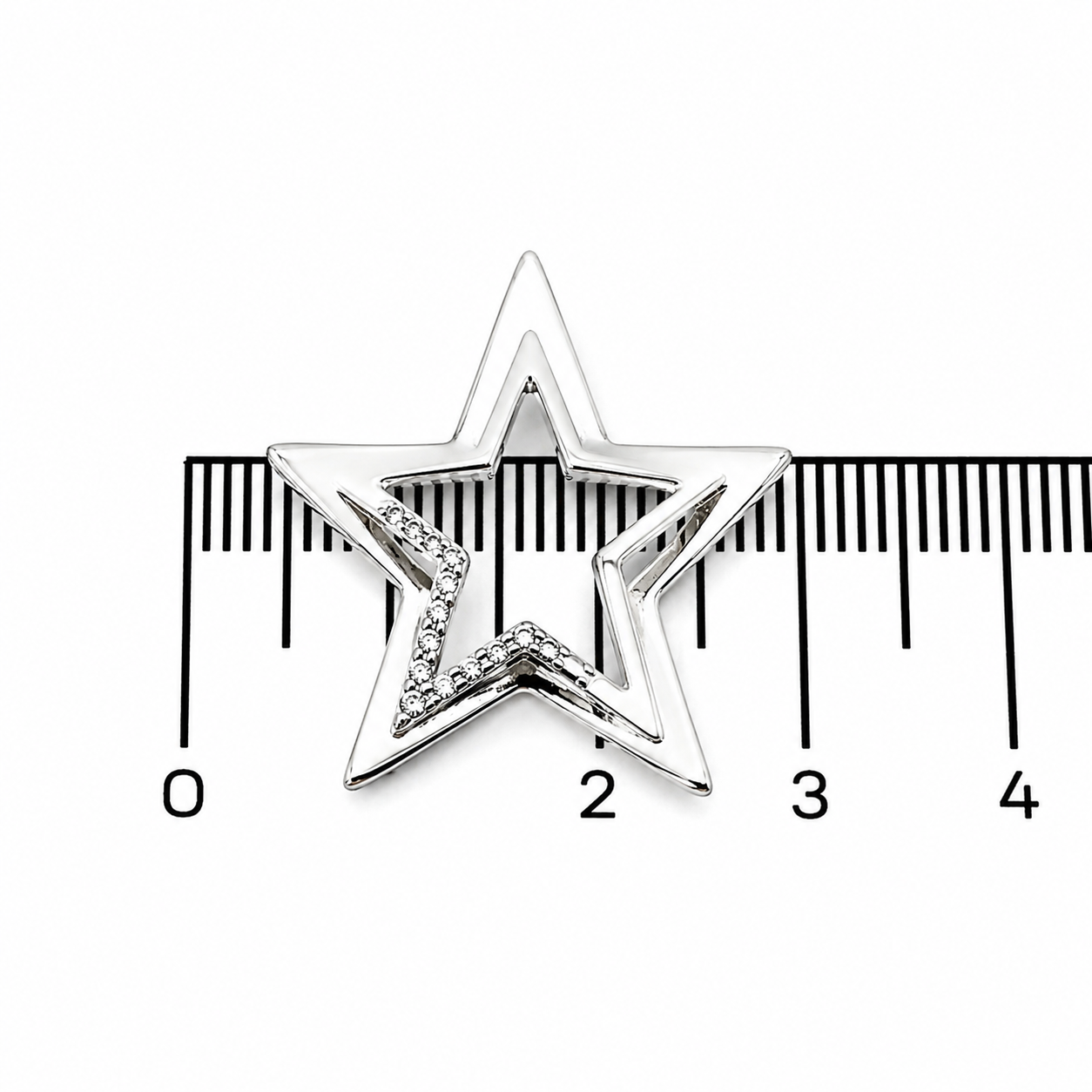 Ciondolo - 18 carati Oro bianco - Diamante (Naturale) - Made in Italy - Handmade