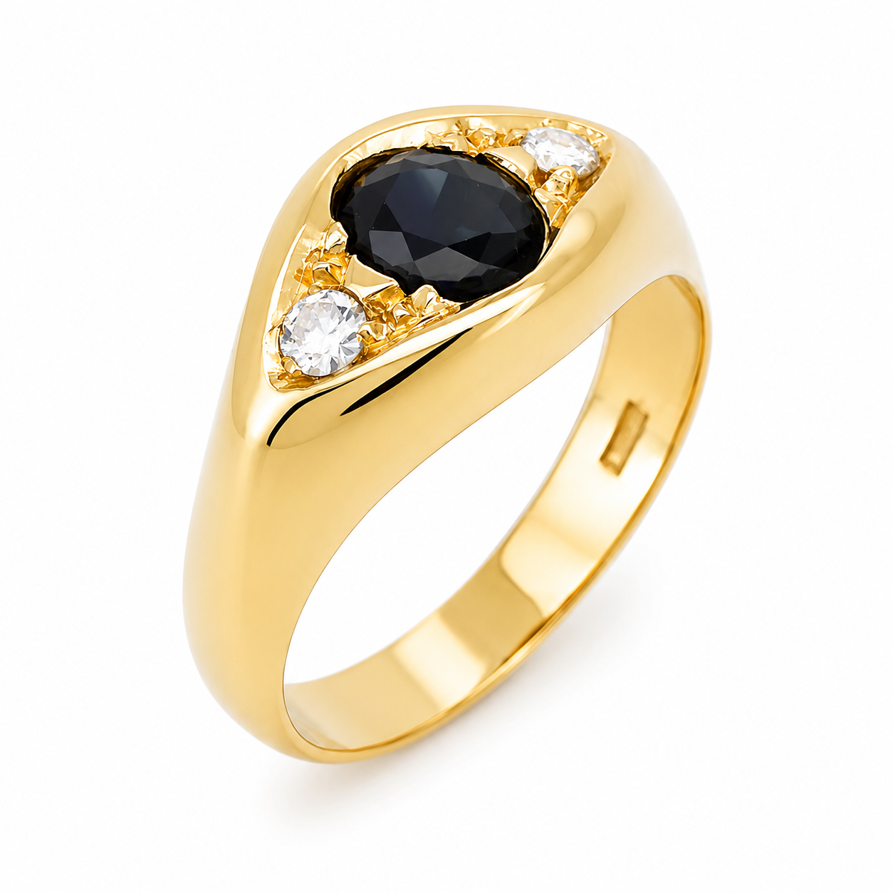 Anello - 18 carati Oro giallo - 2.05ct. tw. Zaffiro - Diamante - Made in Italy - Handmade