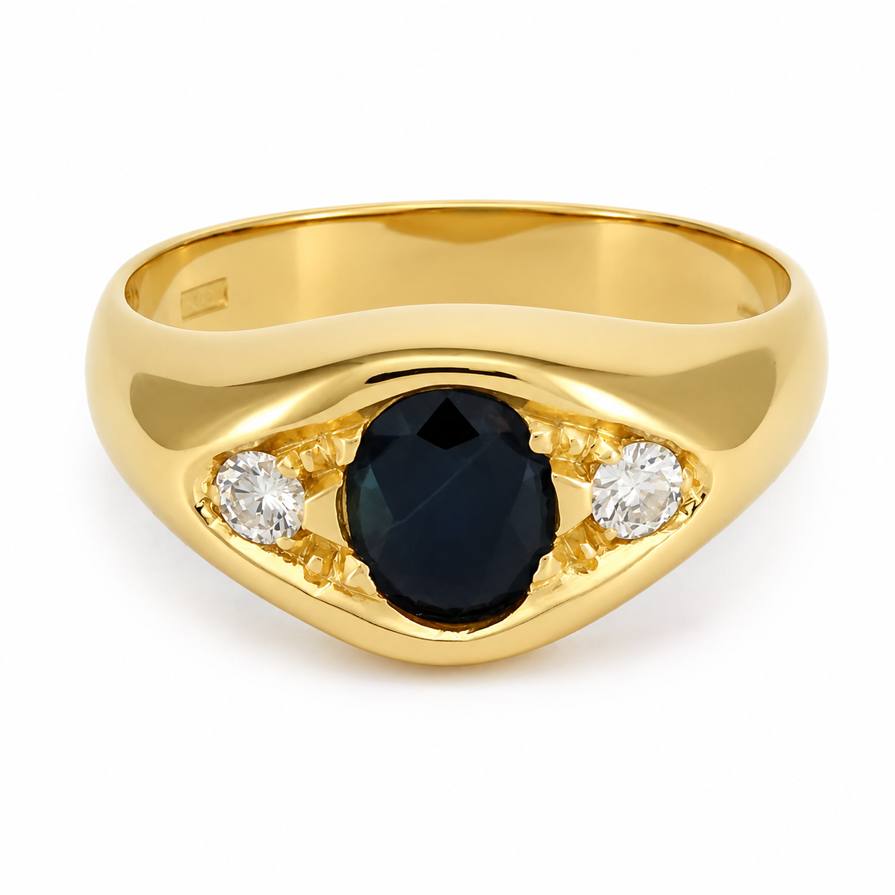 Anello - 18 carati Oro giallo - 2.05ct. tw. Zaffiro - Diamante - Made in Italy - Handmade