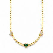 Collana con ciondolo - 18 carati Oro giallo - 1.82ct. tw. Smeraldo - Diamante - Made in Italy - Handmade