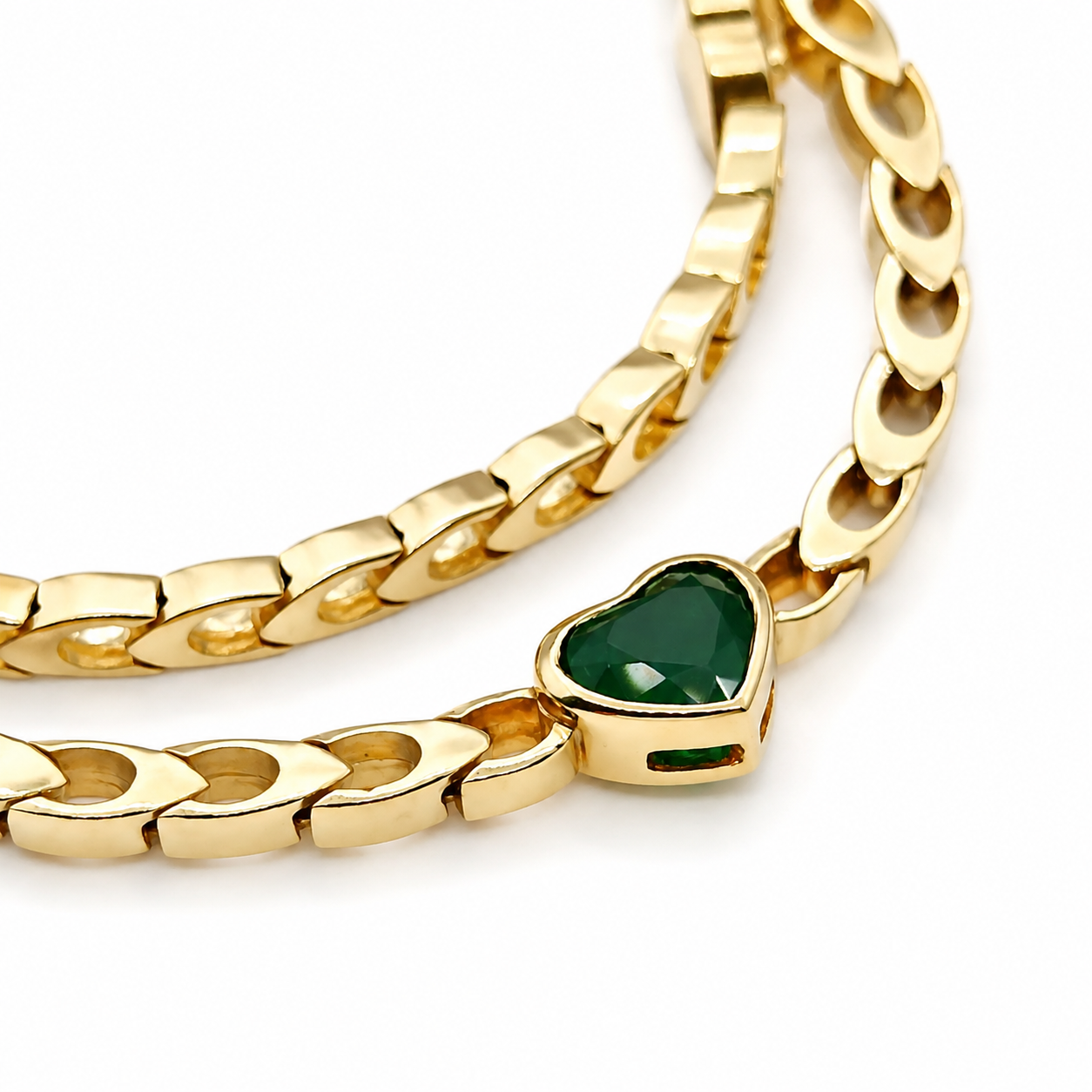 Collana con ciondolo - 18 carati Oro giallo - 1.82ct. tw. Smeraldo - Diamante - Made in Italy - Handmade