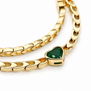 Collana con ciondolo - 18 carati Oro giallo - 1.82ct. tw. Smeraldo - Diamante - Made in Italy - Handmade
