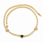 Collana con ciondolo - 18 carati Oro giallo - 1.82ct. tw. Smeraldo - Diamante - Made in Italy - Handmade